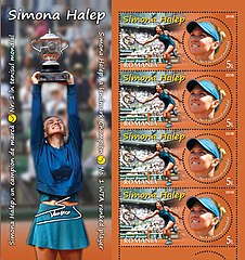 Simona Halep on stamps